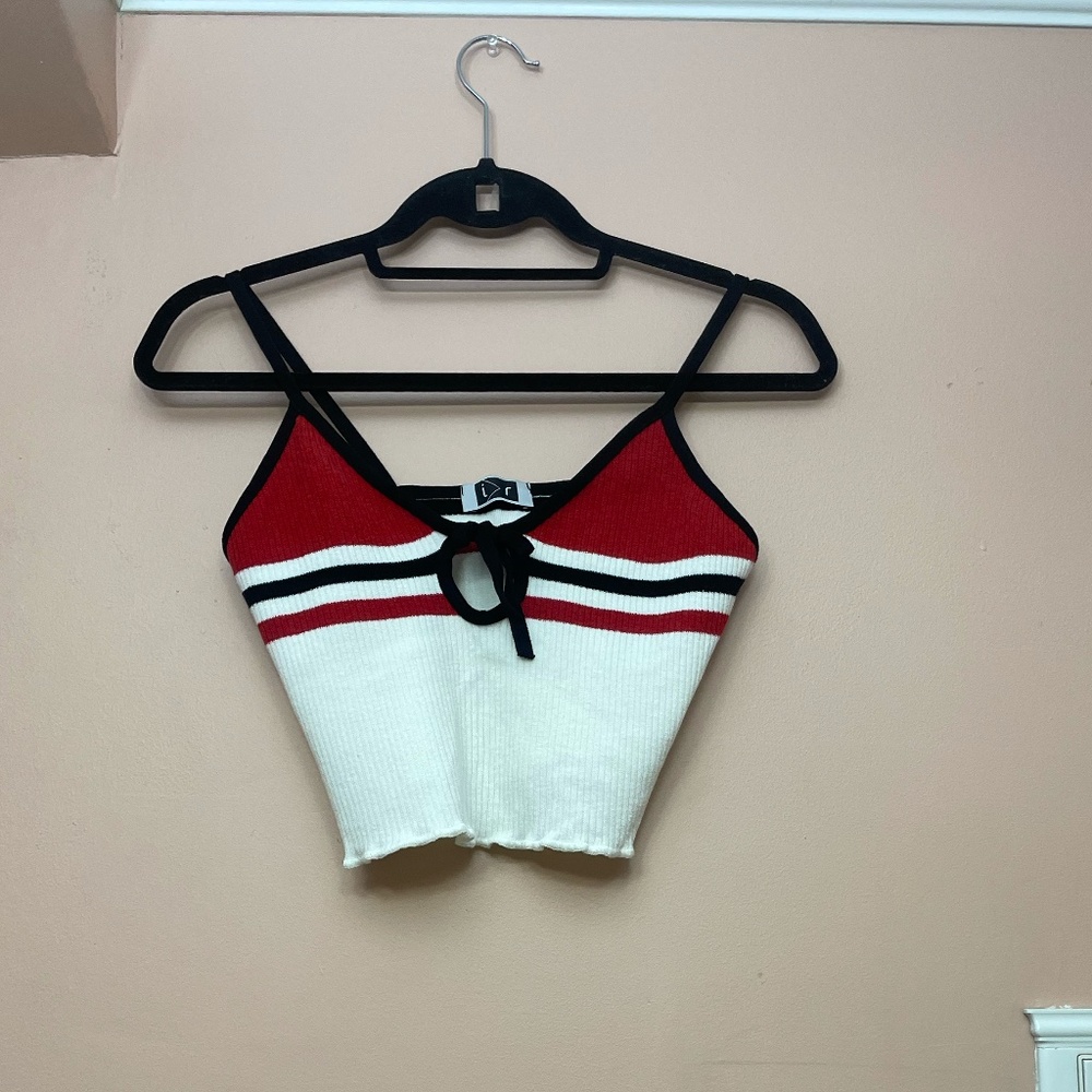 White and red crop top